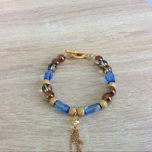 Handmade purple/brown beaded bracelet